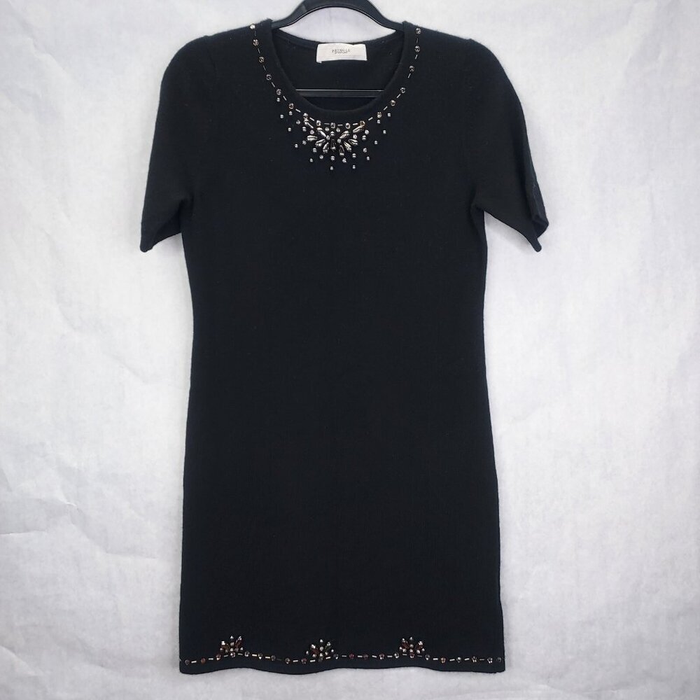 PRINGLE OF SCOTLAND Sweater Tunic Dress Women's S Pullover Shift Beaded Cashmere